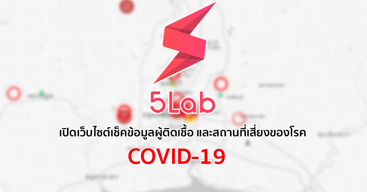 5Lab เปิดเว็บไซต์ CovidTracker เช็คข้อมูลความเคลื่อนไหวผู้ติดเชื้อและสถานที่เสี่ยงโรค COVID-19 ในประเทศไทย