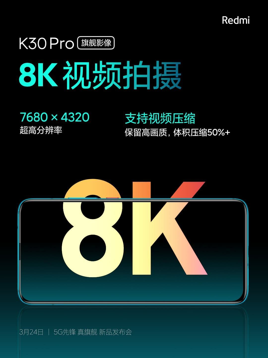 Redmi K30 Pro เผยสเปคกล้องที่ใช้เซนเซอร์ IMX686 ถึง 2 ตัว, ซูม 30x, กันสั่น OIS และถ่ายวิดีโอ 8K ได้