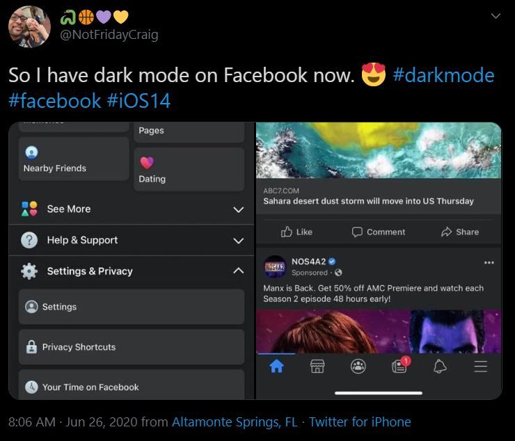 Facebook เริ่มทยอยปล่อยฟีเจอร์ Dark Mode ให้กับผู้ใช้งาน iOS บาง ...