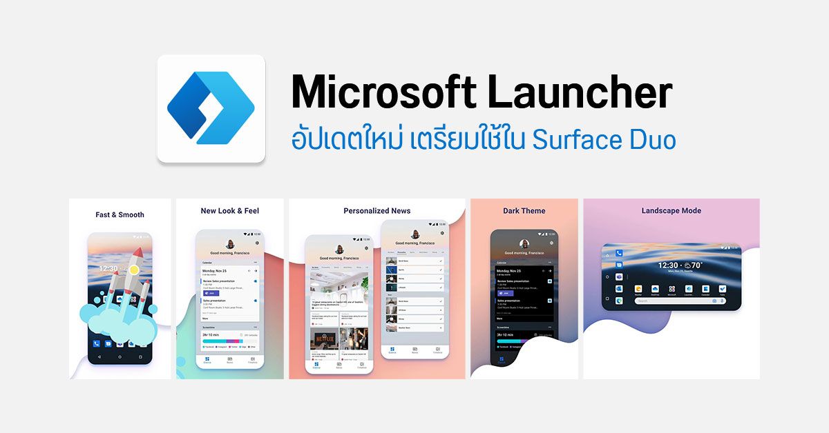 Microsoft ปล่อยอัปเดต Microsoft Launcher v6 ยกเครื่องครั้งใหญ่ เตรียมรับการมาของมือถือ 2 จอ Surface Duo