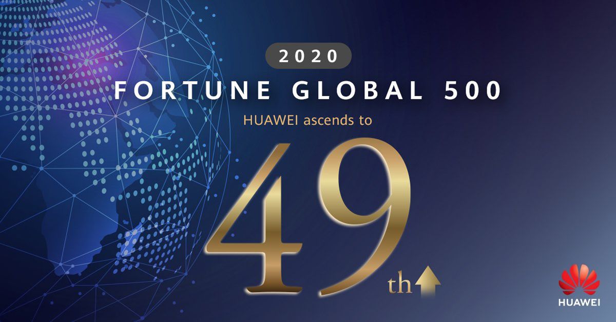 Huawei ทะยานขึ้นสู่อันดับ 49 จากการจัดอันดับบริษัทระดับโลก Fortune Global 500 ปี 2020