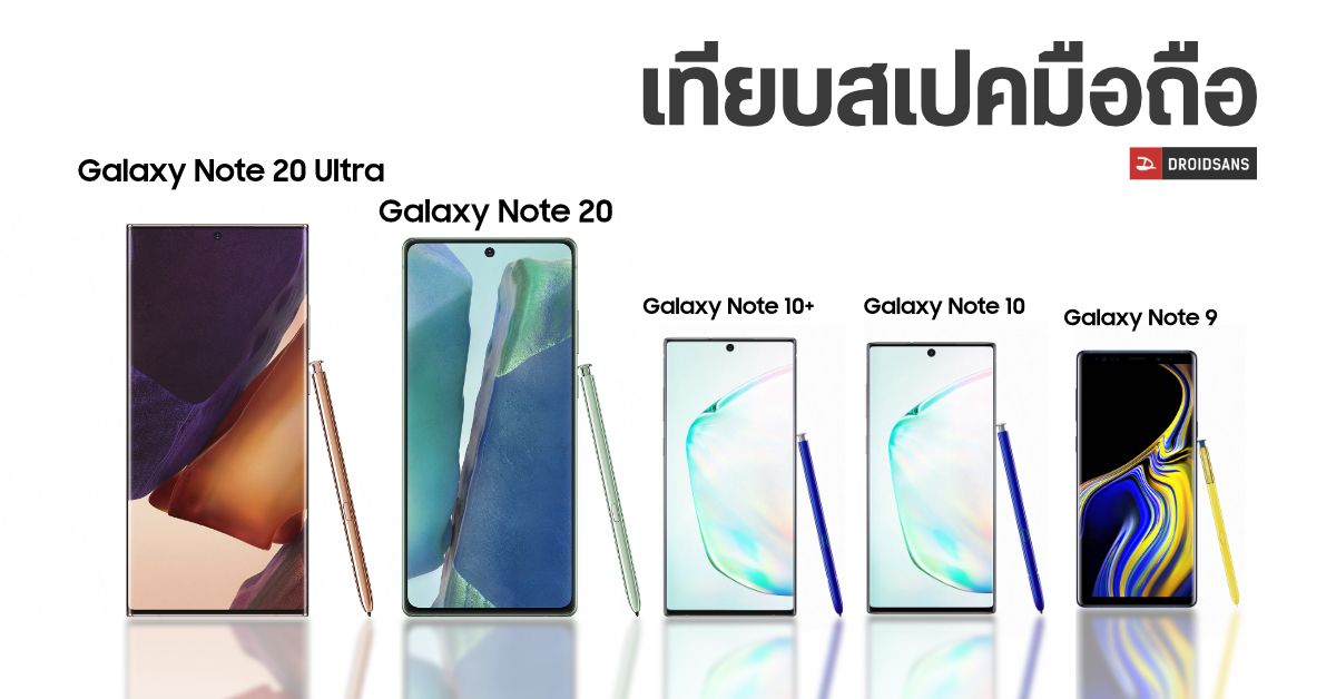 เทียบสเปคมือถือซีรีส์ Galaxy Note 20, Note 10 และ Note 9 ต่างกันแค่ไหน คุ้มมั้ยถ้าจะเปลี่ยน?