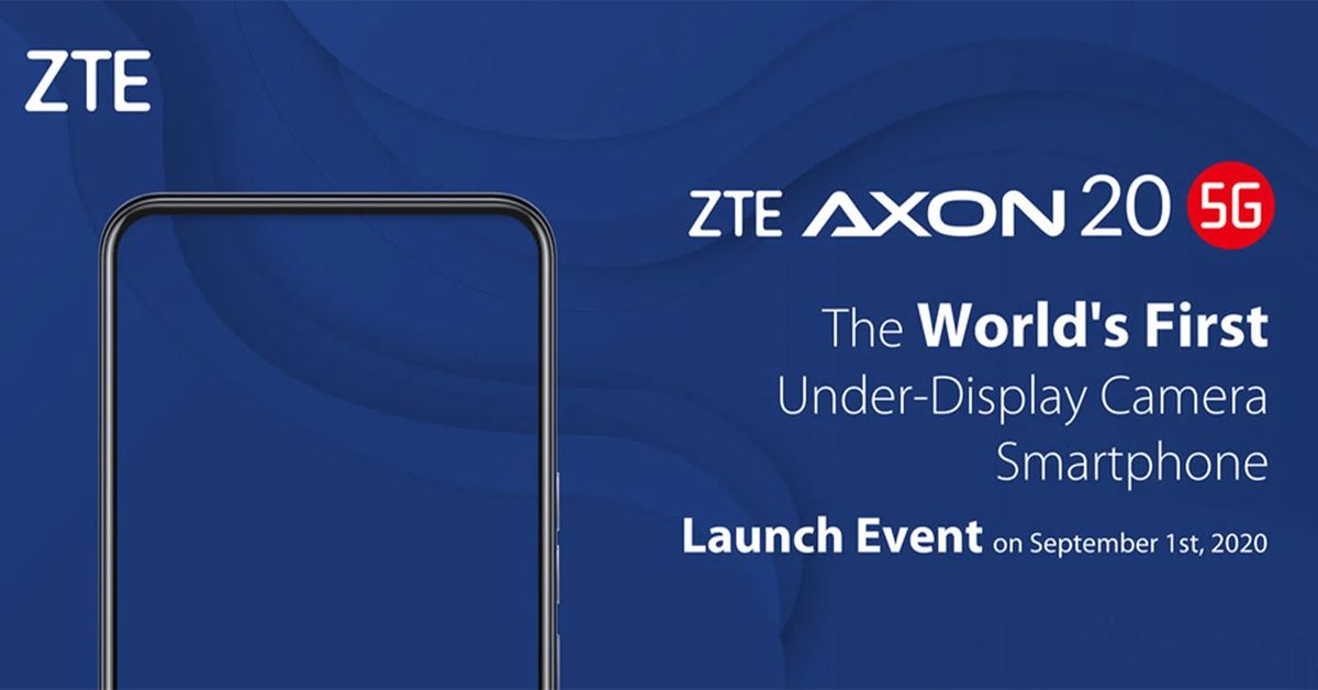 ZTE Axon 20 5G มือถือกล้องใต้หน้าจอ (Under-Display Selfie Camera) รุ่นแรกของโลก เตรียมเปิดตัวเดือนหน้า