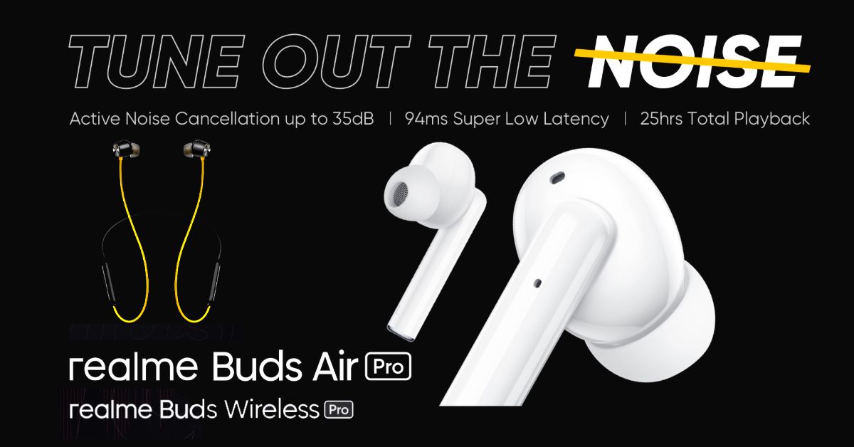 realme เปิดตัวหูฟังไร้สาย Buds Air Pro และ realme Buds Wireless Pro มากับระบบตัดเสียง ANC เริ่มต้นราว 1,700 บาท