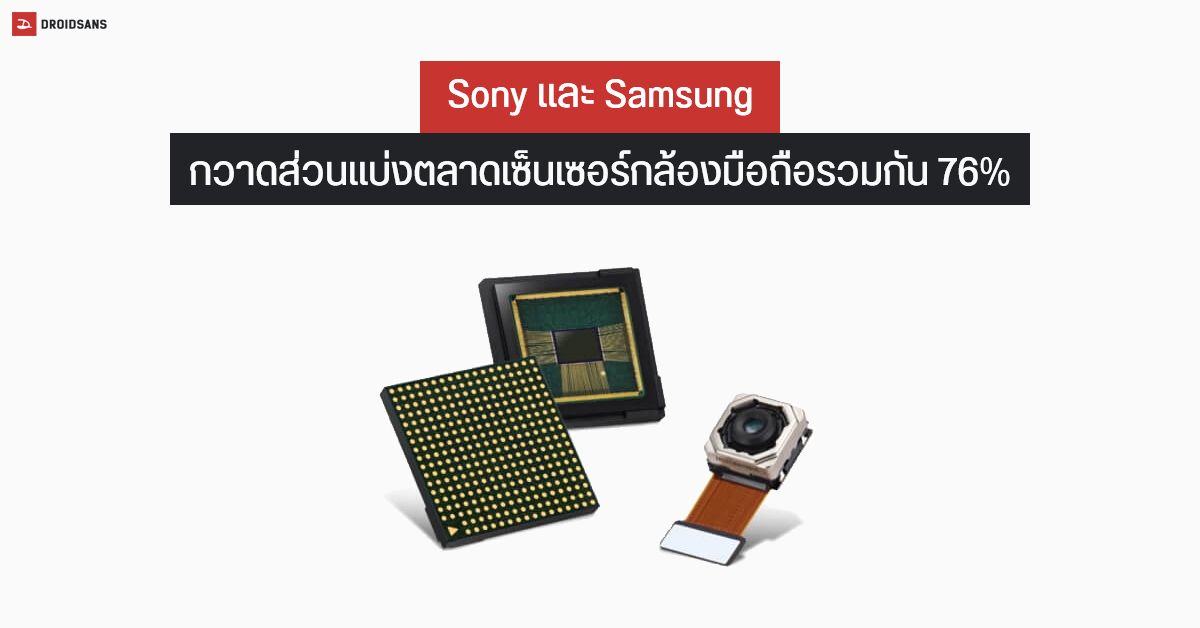 Sony กอดคอ Samsung ครองส่วนแบ่งตลาดเซ็นเซอร์กล้องมือถือรวมกัน 76% ในช่วงครึ่งแรกของปี 2020
