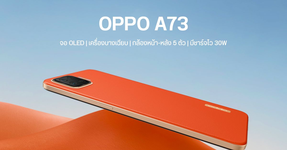 สเปค OPPO A73 เครื่องเบาบาง จอ OLED กล้องหน้า-หลัง 5 ตัว มีชาร์จไว 30W