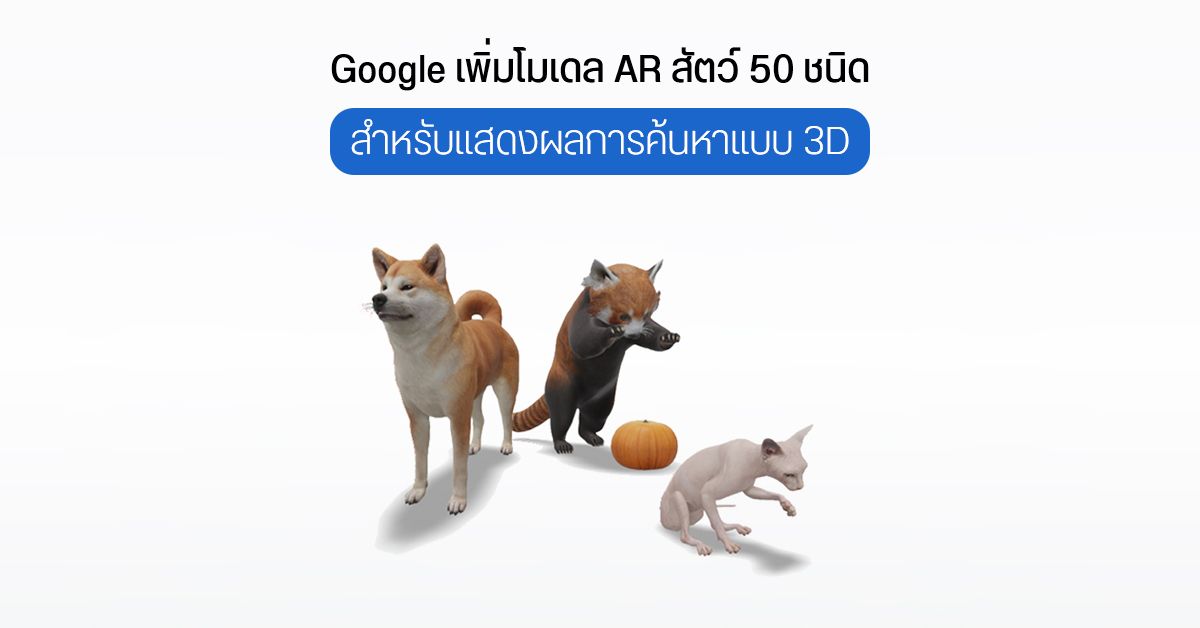 Google อัปเดตฟีเจอร์ Search AR เพิ่มโมเดลสัตว์สามมิติชนิดใหม่ เกือบ 50 ตัว