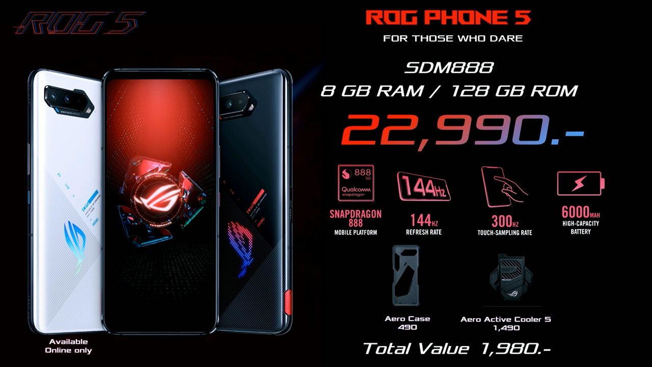 ROG Phone 5 มือถือเกมมิงตัวเทพจาก ASUS เคาะราคาเริ่มต้น 22,990 บาท วางขายแล้ววันนี้