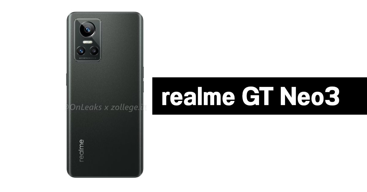 ภาพเรนเดอร์ realme GT Neo3 โผล่โชว์ดีไซน์กล้องหลัง 3 ตัว ความละเอียด 50MP พร้อมกันสั่น OIS
