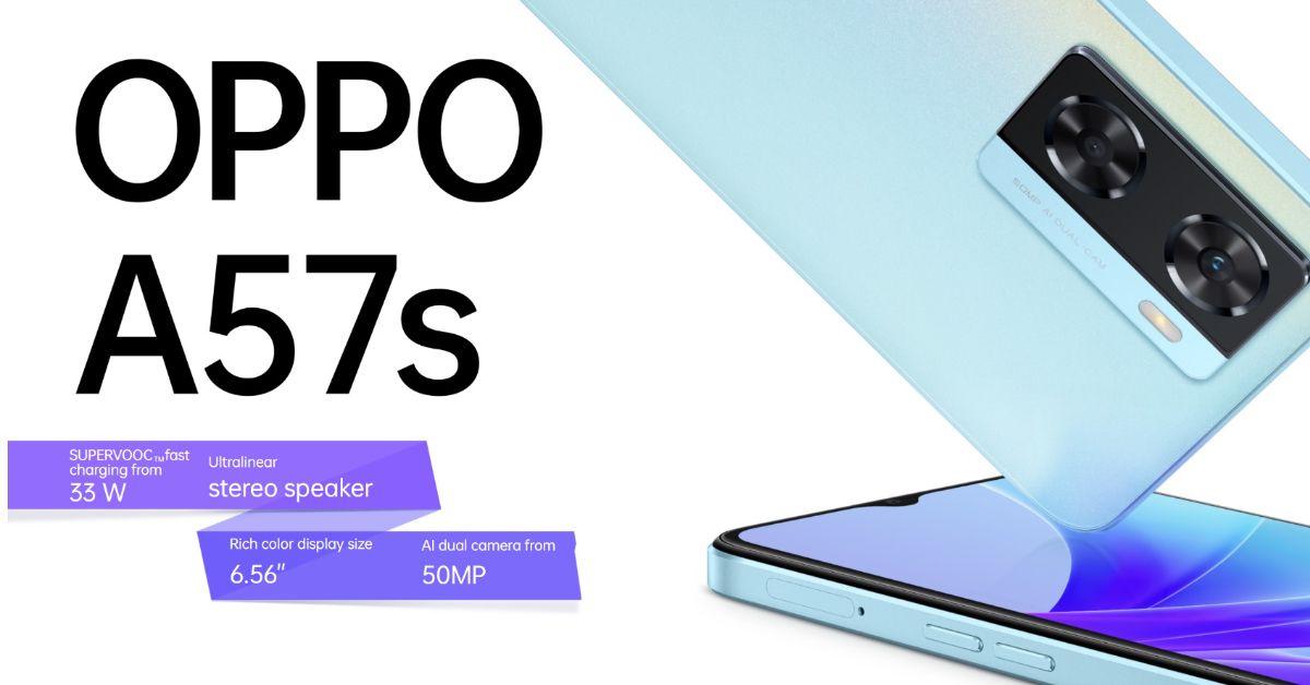 สเปค OPPO A57s รุ่นอัปเกรด ตีบวกด้วยกล้อง 50MP เพิ่ม RAM พร้อมลำโพงคู่ แบตอึดและชาร์จไว 33W