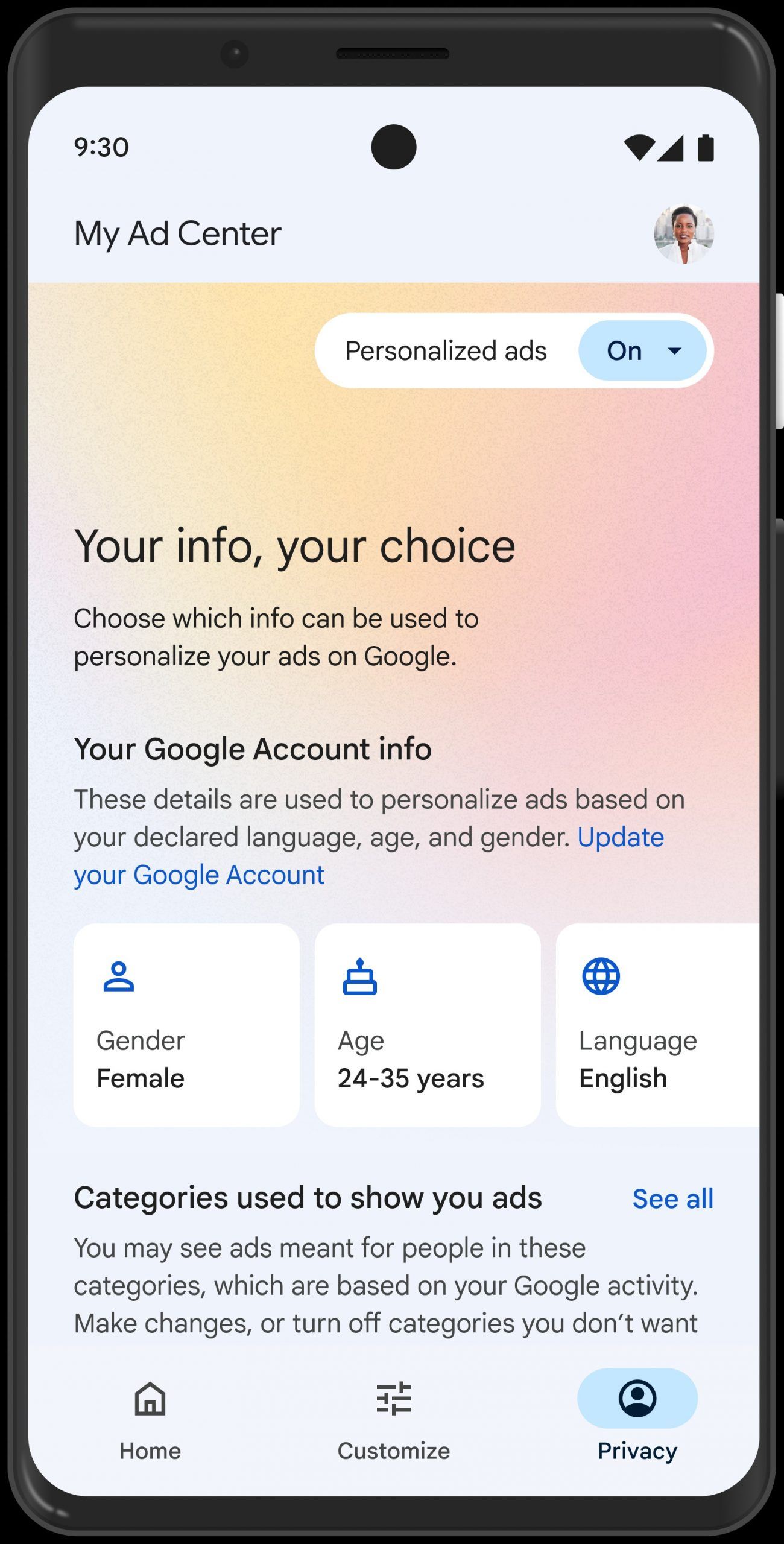 Google ปล่อย My Ad Center ระบบควบคุมการแสดงโฆษณา ปรับบล็อกได้ตามความต้องการ