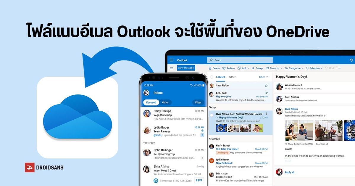 Outlook เตรียมอัปเดตใหม่ เวลาแนบไฟล์ในอีเมล์ จะนับการใช้พื้นที่ OneDrive ไปด้วย เริ่ม 2 ก.พ. 2023