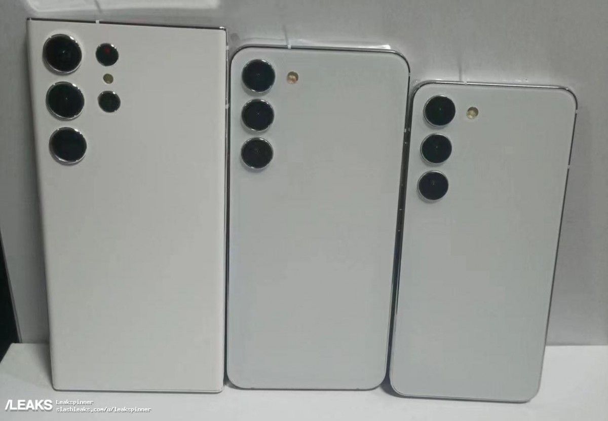 หลุดภาพโมเดลเครื่อง Samsung Galaxy S23 Series ใช้ดีไซน์คล้าย S22 Ultra ทุกรุ่น