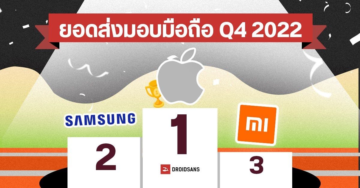 ตลาดมือถือปลายปี 2022 โดยรวมยังกร่อย ส่วน Apple ยอดพุ่ง, Samsung ร่วงนิดหน่อย Xiaomi ยังติด Top 3