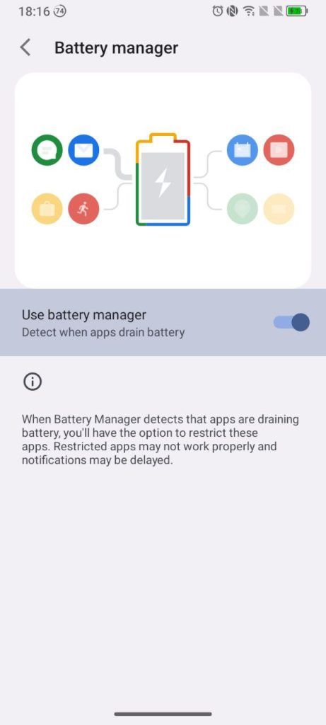 TCL 40 SE Battery Manager