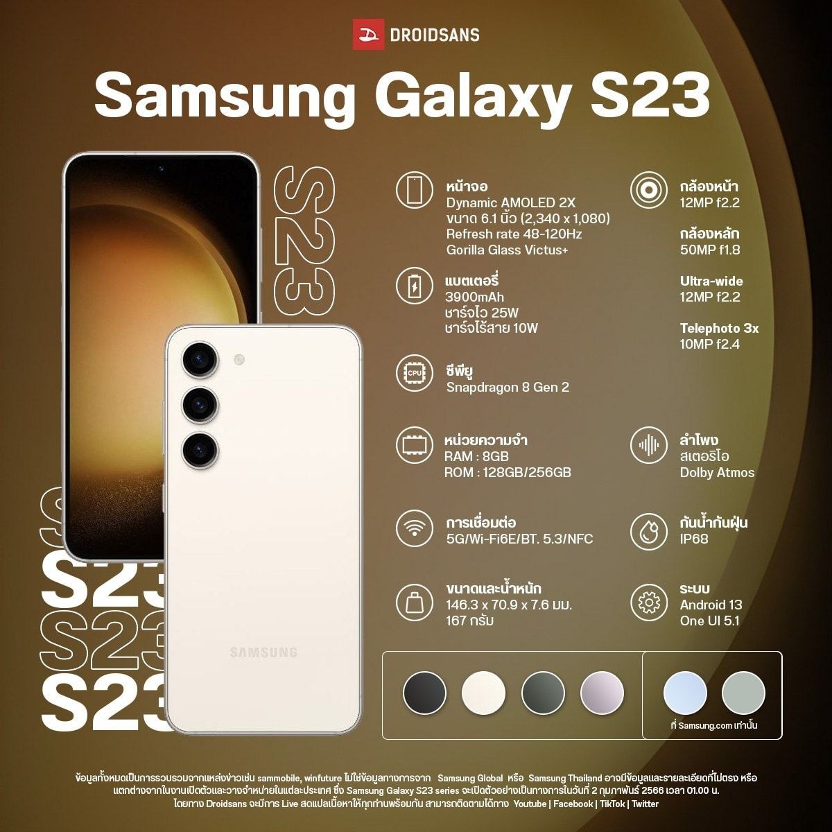 หลุดก่อนเปิดตัว! Samsung Galaxy S23 อาจมีหลายสเปคที่ถูกดาวน์เกรดจากเครื่องรุ่นพี่
