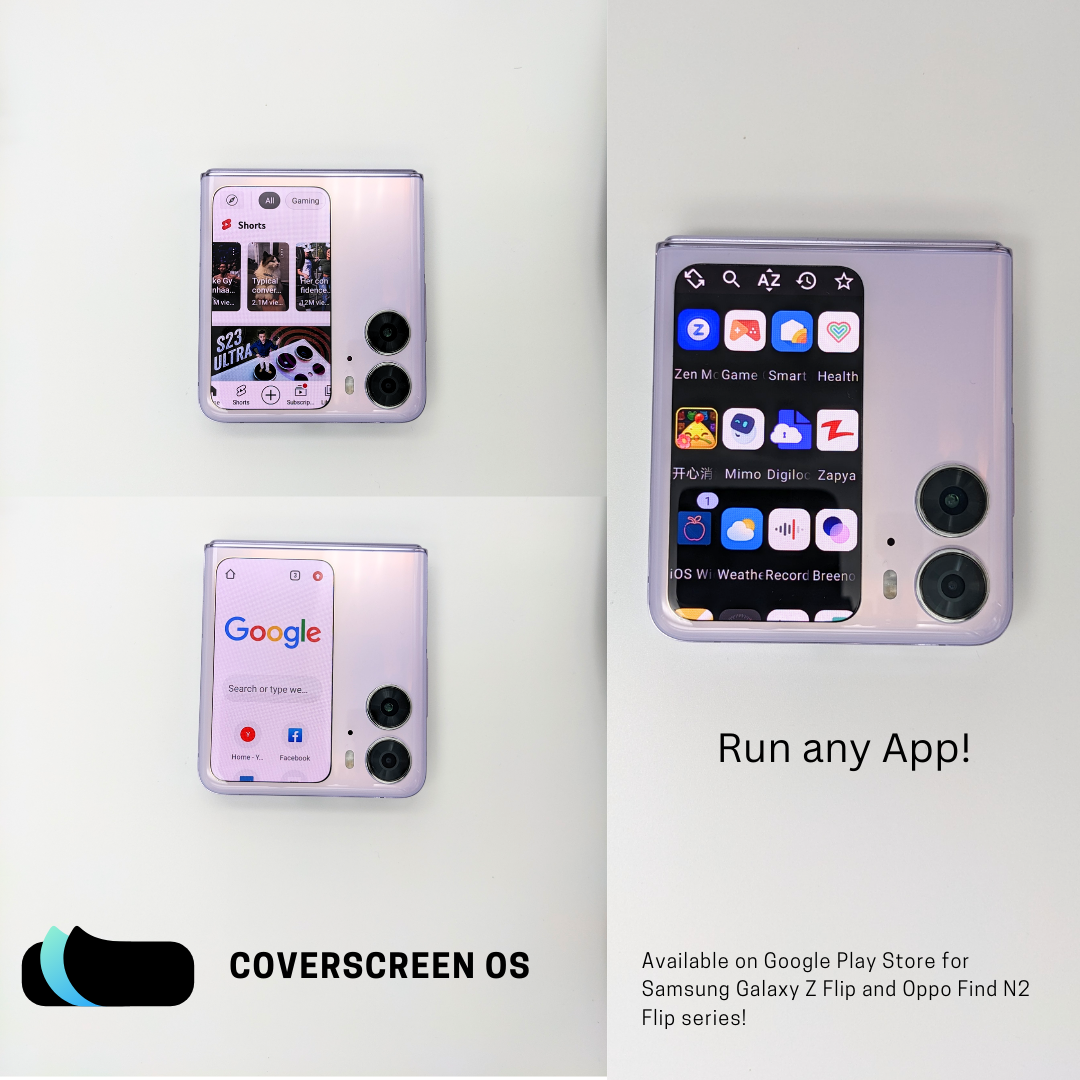 CoverScreen OS แอปใช้งานจอนอกเหมือนจอหลัก อัปเดตให้รองรับ OPPO Find N2 Flip แล้ว!