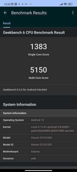 Xiaomi 13 Pro geekbench 6 score