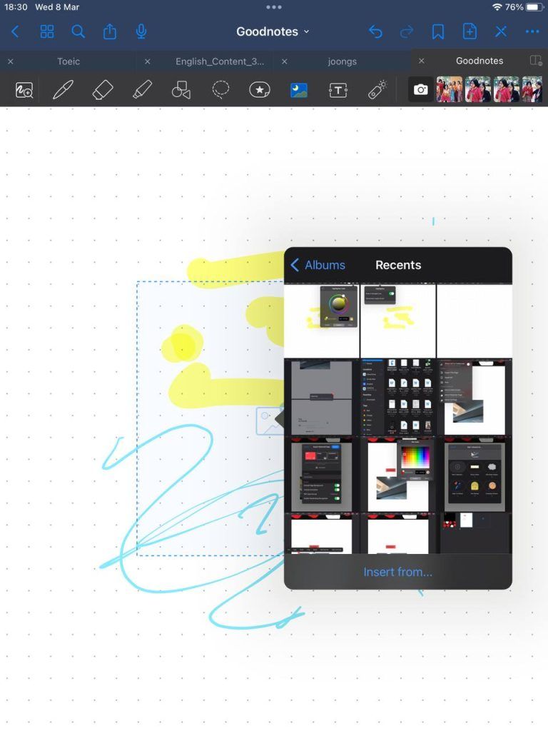 GoodNotes add image
