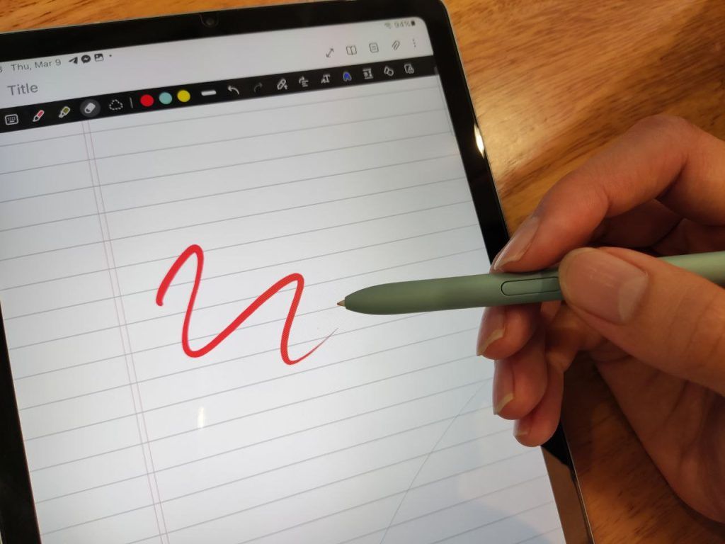 Samsung Notes S pen eraser