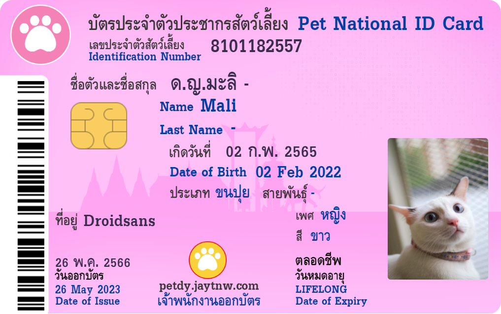 Petdy เว็บไซต์ทำบัตรประชาชนหมาแมว ทำง่าย ใช้งานฟรี โหลดไฟล์เป็น Qr Code  ได้ด้วย | Droidsans