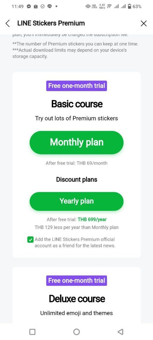 วิธีสมัคร LINE Sticker Premium เริ่มต้น 69 บาทต่อเดือน ใช้สติกเกอร์ไม่ ...