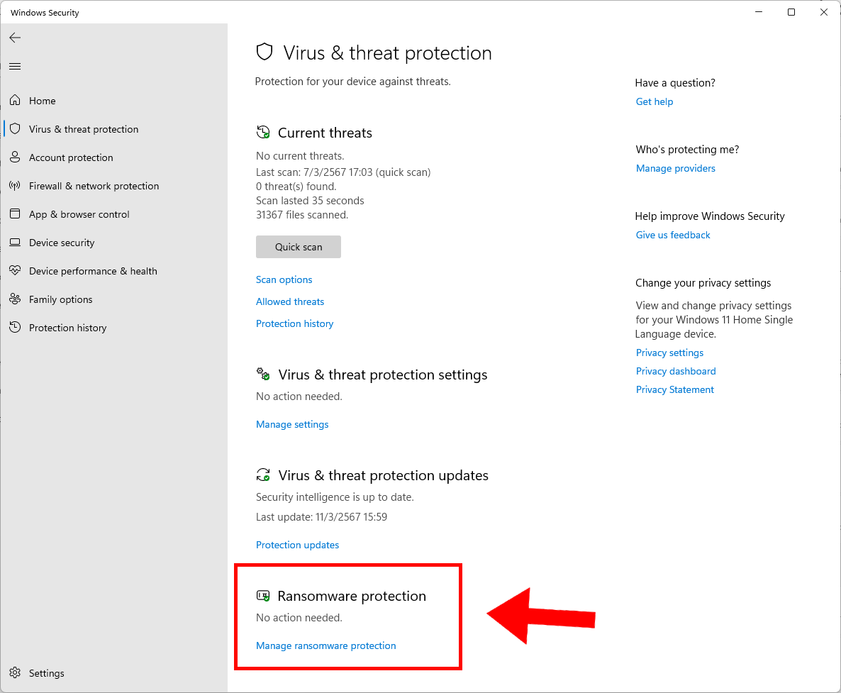 Windows Defender Ransomware Alert วิธีเปิดระบบป้องกันไวรัสเรียกค่าไถ่ Ransomware บน Windows 11 | DroidSans
