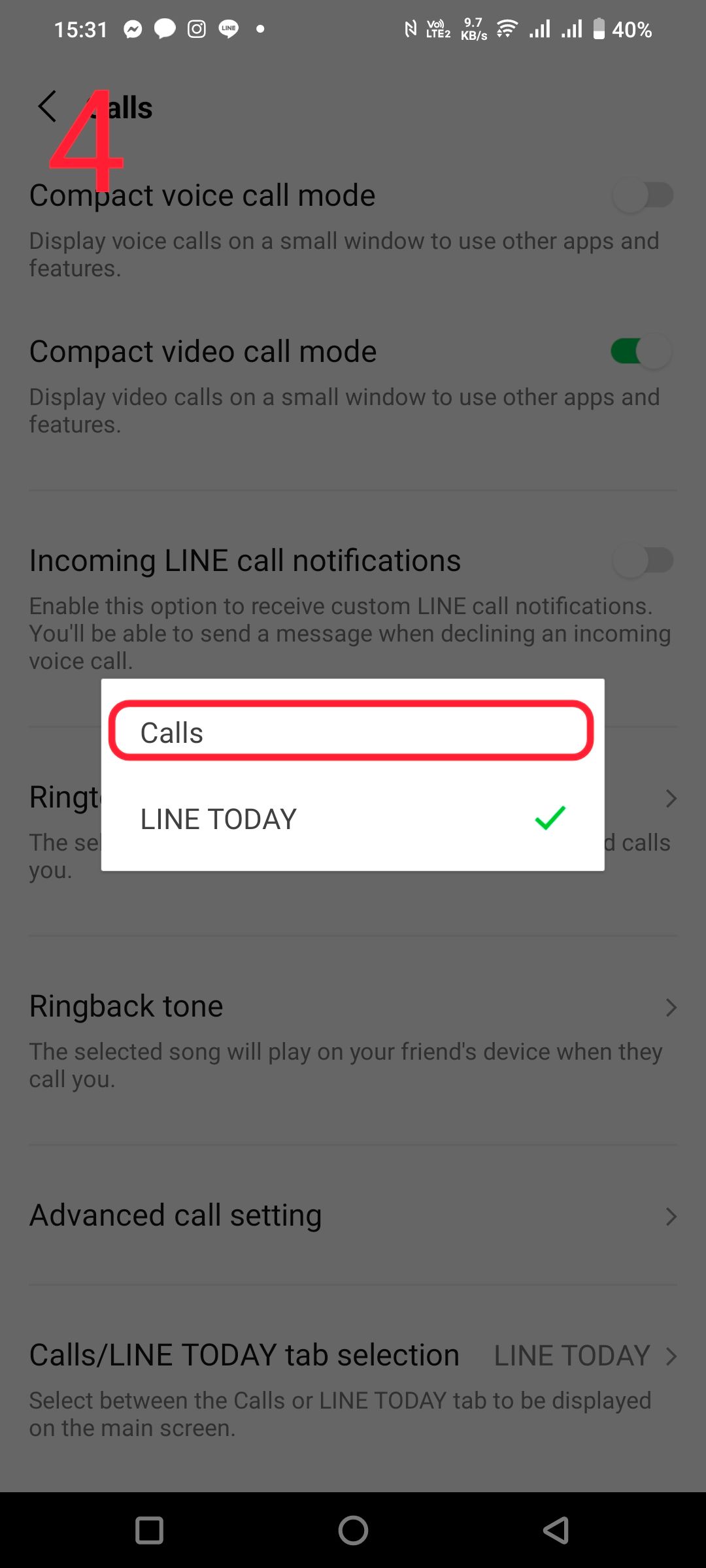 วิธีตั้งค่า LINE เปลี่ยนแท็บ LINE Today ให้เป็น Calls กดโทรออก หรือ ดู ...