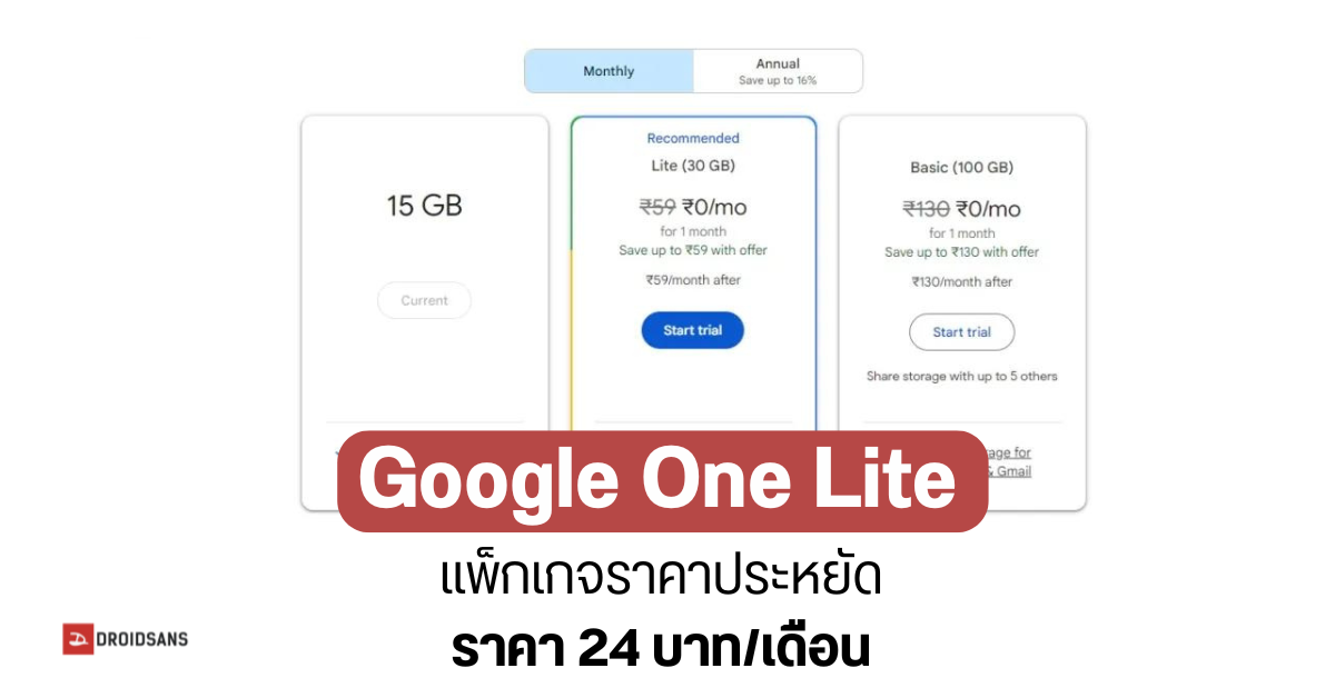 รายละเอียดแพ็กเกจและราคาของ Google One ปี 2025