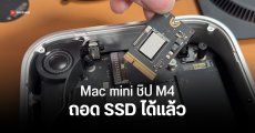 SSD บน Mac mini ชิป M4 รุ่นเริ่มต้น มีความเร็วสูงขึ้น – สามารถถอดแยกได้ แต่อัปเกรดความจุไม่ง่ายอยู่ดี