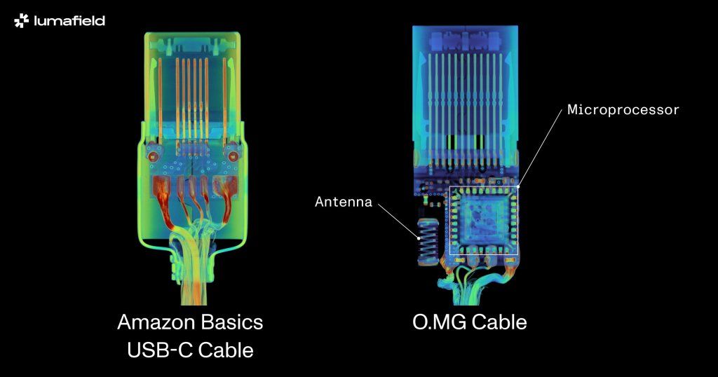 เล็กๆ แต่ร้ายนะ! เผยภาพ CT สแกนสาย O.MG ซึ่งเป็นสาย USB หน้าตาธรรมดา แต่ภายในมีชิปและเสาอากาศที่พร้อมจะแฮกคุณ