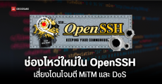 ช่องโหว่ใหม่ใน OpenSSH เสี่ยงโดนโจมตี ล้วงข้อมูล ฝังไวรัส ผ่าน MiTM และ DoS แนะนำให้รีบอัปเดต