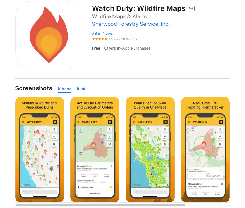 Watch Duty: Wildfire Maps