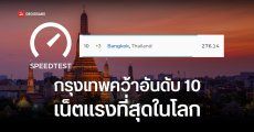 Ookla จัดอันดับ กรุงเทพฯ ติด 10 เมืองเน็ตเร็วที่สุดปี 2025 เฉลี่ย 276 Mbps เทียบชั้นเมืองใหญ่อย่างนิวยอร์กและไทเป