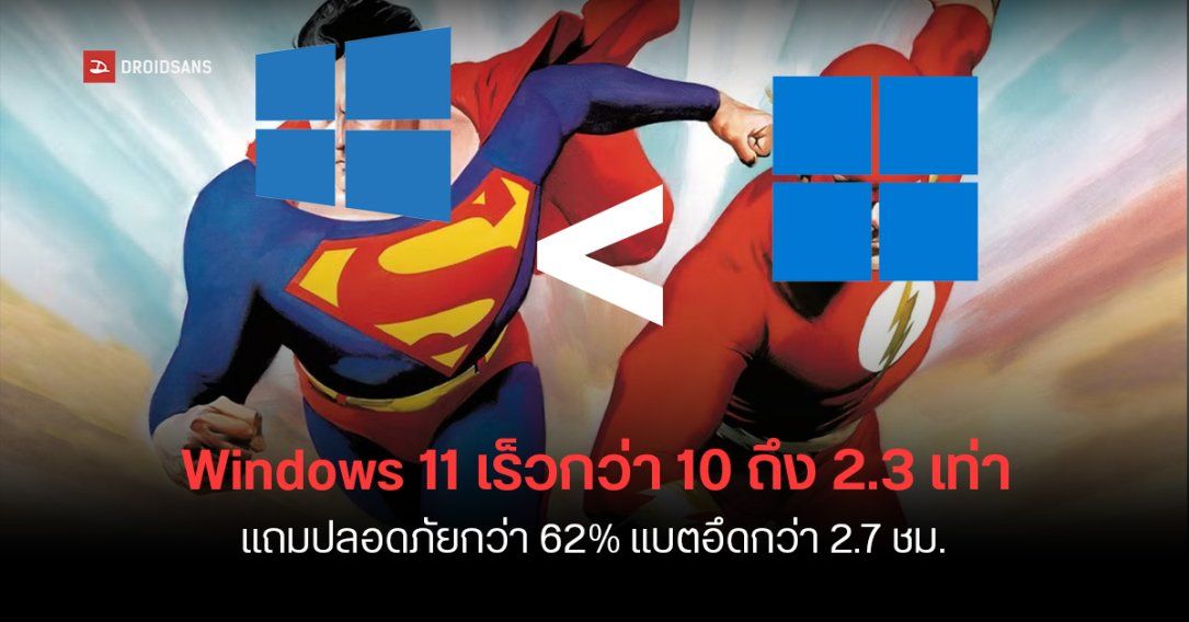 Microsoft เคลม Windows 11 เร็วกว่า Windows 10 ถึง 2.3 เท่า แต่ที่แรงกว่าเพราะเอาเครื่องใหม่มาเทียบเครื่องเก่า