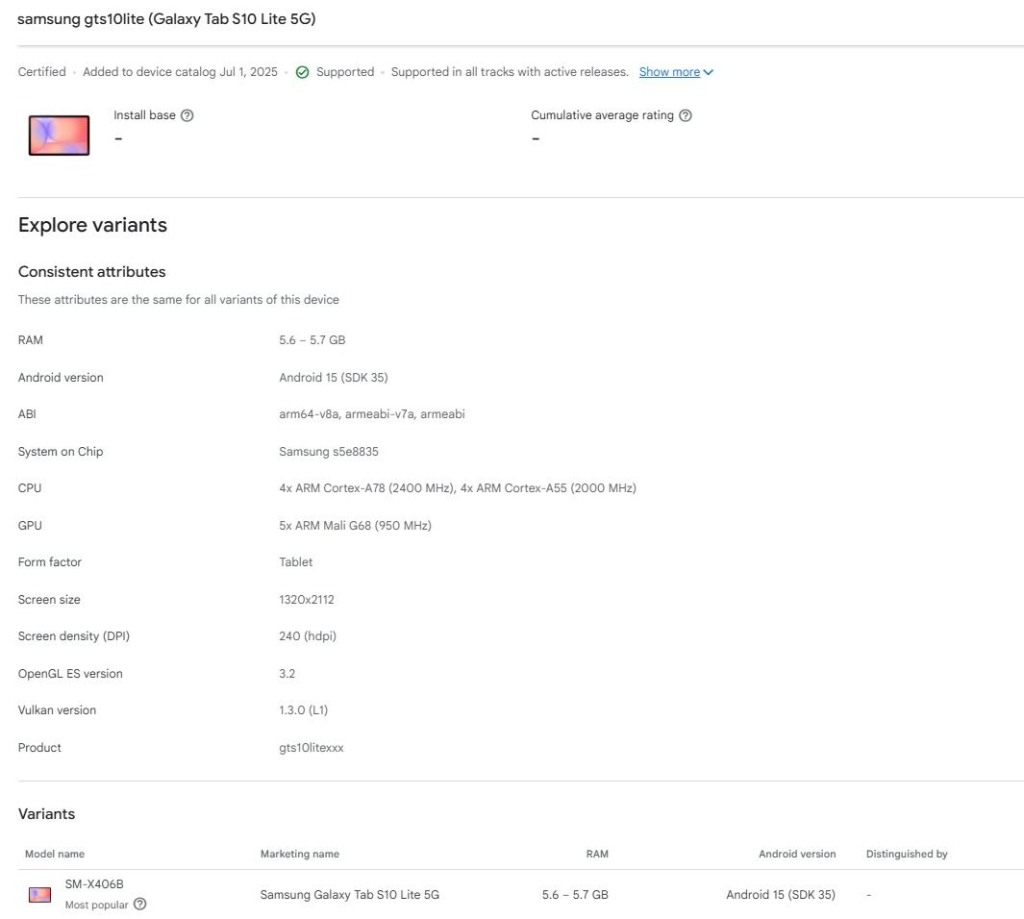 Galaxy Tab S10 Lite 5G