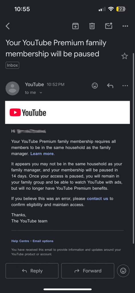 YouTube Premium family