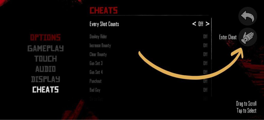 Red Dead Redemption Cheat Button