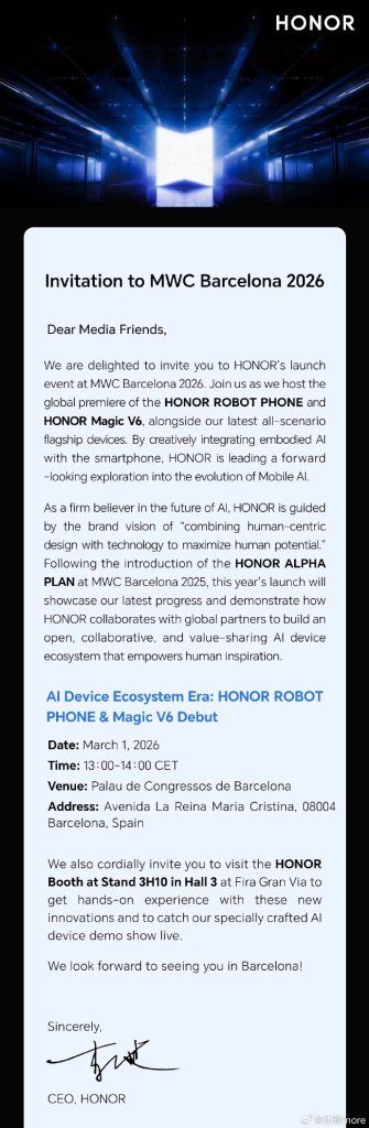 HONOR Magic V6 โชว์ตัวที่งาน MWC 2026