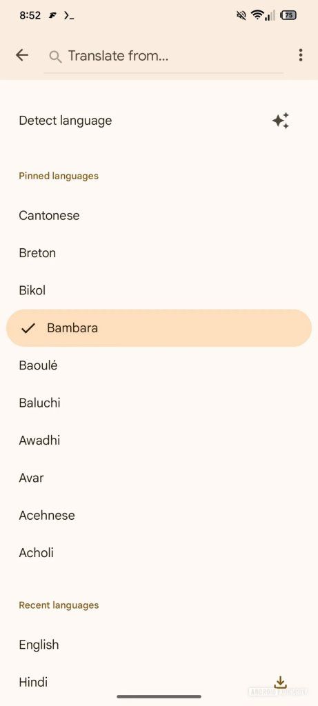 Google Translate ปัดหมุด