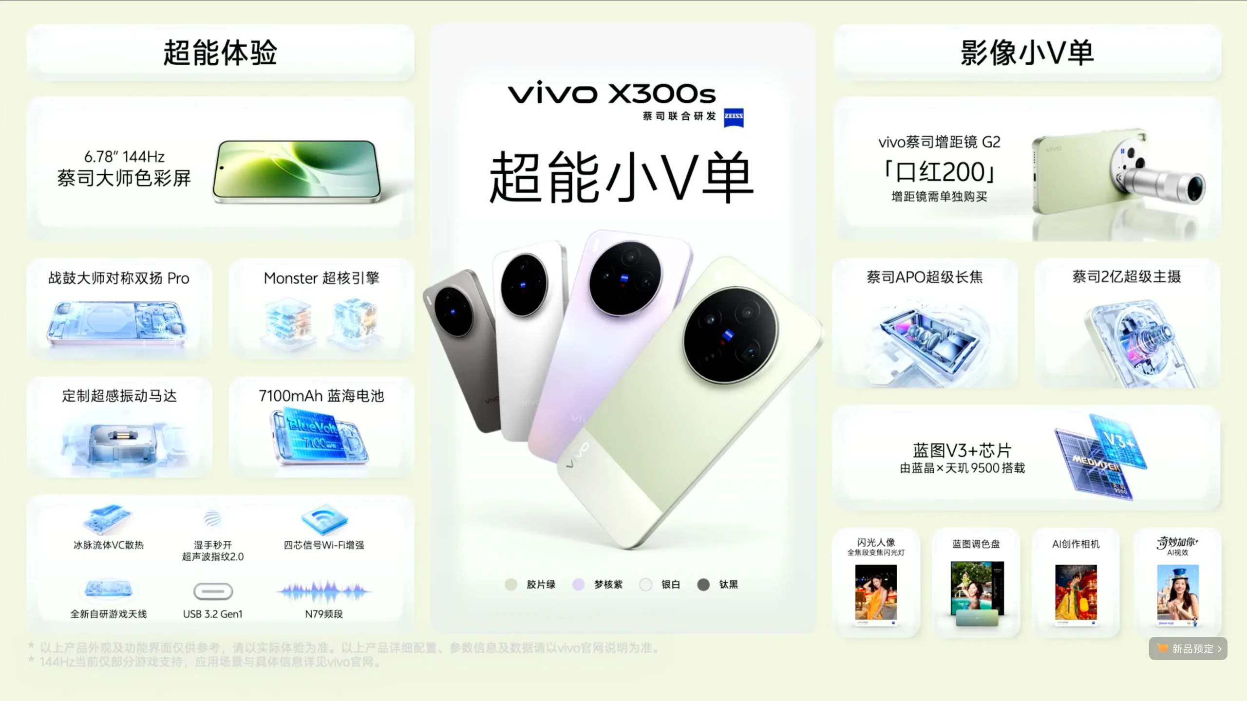 vivo X300s สเปค