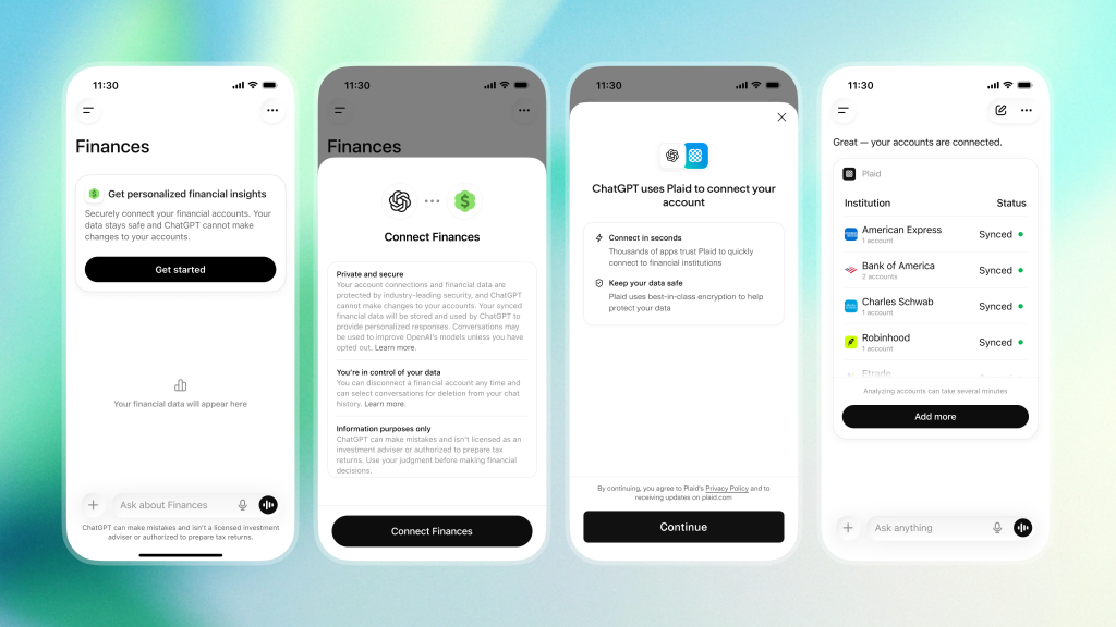 OpenAI เปิดตัว Personal Finance ผูกบัญชีธนาคารกับ ChatGPT ช่วยบริหารการเงินส่วนบุคคล