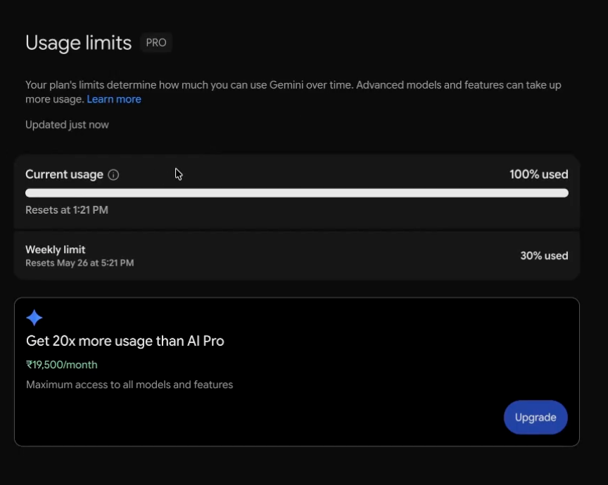 Gemini Usage Limit