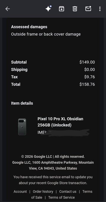 Pixel 10 Pro XL Repair Issue 