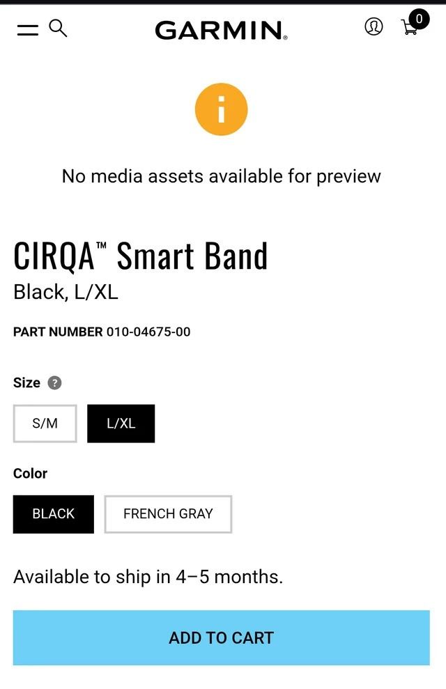  Garmin Cirqa Colors Size