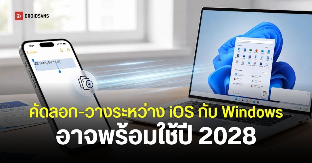 Apple เตรียมอนุญาตให้ ‘Copy & Paste’ ข้อมูลระหว่าง iPhone กับ Windows ใน EU