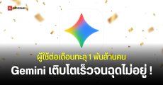 Gemini มีผู้ใช้งานทะลุ 1 พันล้านคนต่อเดือน เติบโตเร็วที่สุดในประวัติศาสตร์ Google