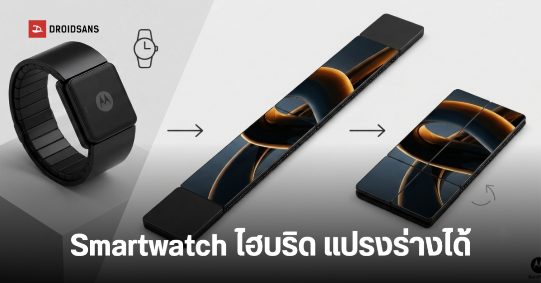 Motorola ไอเดียล้ำ จดสิทธิบัตรสายรัดข้อมืออัจฉริยะ ที่สามารถแปลงร่างเป็นสมาร์ทโฟนได้