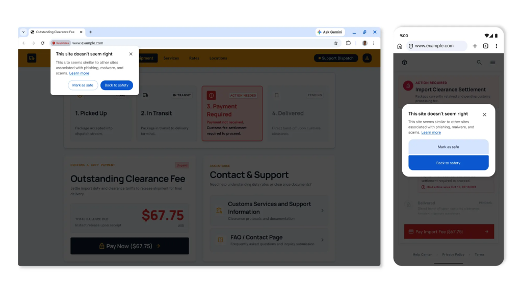 Chrome defenses web scams