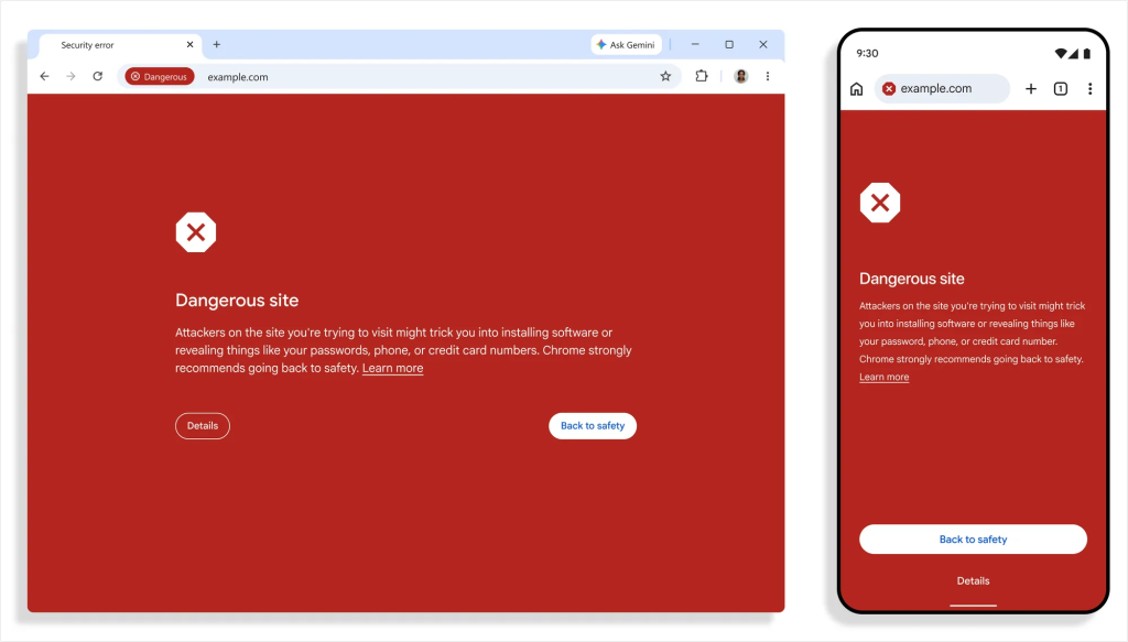 Chrome defenses web scams